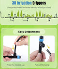 Push To Fit Drip Irrigation Emitters Pack Of 30 with detachable feature and 360-degree adjustable water flow for garden use