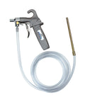 Pneumatic Siphon Solvent Spray Gun With Classic Pistol Grip Heavy Duty Cast Aluminum Body Easy To Clean Six Foot Feed Tube One Quarter Inch ID Brass Sinker
