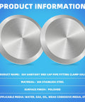 Tri-clamp end caps, 2-inch, stainless steel 304, polished finish, two pieces shown