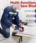 Four Point Five Inch Diamond Blade For Angle Grinder Cutting Concrete Tile Marble Granite And Glass in use, cutting through material.