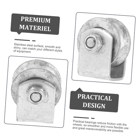4-inch V-groove gate wheel, premium stainless steel for sliding gates and industrial pulleys, practical design for smooth operation.