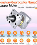 Five To One Planetary Gearbox For Nema 23 Stepper Motor with 60 to 74mm body, showcasing features and benefits.