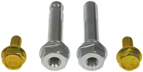 Rear Disc Brake Caliper Pin Kit Direct Replacement for Select Models, Easy Install, Durable OEM Style Hardware, Reliable Brake Caliper Repair Solution showing yellow and silver hardware components