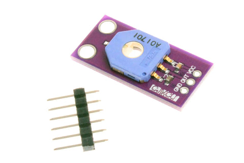 Rotation Angle Sensor Module SV01A103AEA01R00 With 10K Potentiometer Analog Voltage Output 5V DC Supply Rotary Position Sensor For Precise Angle Readings Trimmer Pot 4mm Mount Hole Built Tough For 300K Cycles, with pin header