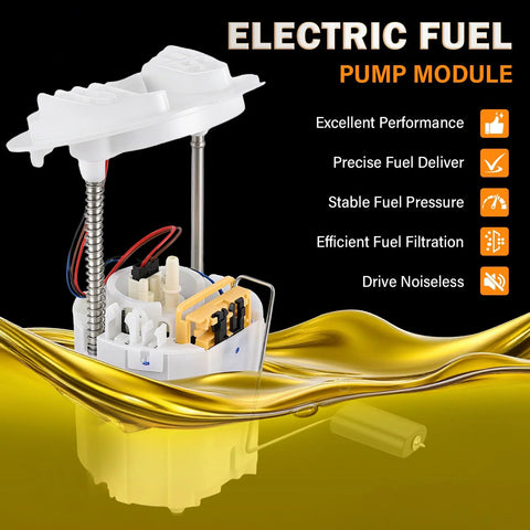 Electric Fuel Pump Module Assembly For 05-15 Chrysler 300, 08-15 Dodge Challenger, 06-15 Charger, 05-08 Magnum, 2.7L 3.5L 3.6L 5.7L 6.1L 6.4L Engines, With Left And Right Sending Unit, Optimized For Fuel Efficiency And Smooth Acceleration, shown with components and features list