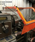 Metal Lathe Guard Hinged Chuck Shield For Up To 12 Inch Chucks, 18 Inch Wide OSHA Compliant Safety Shield installed on lathe