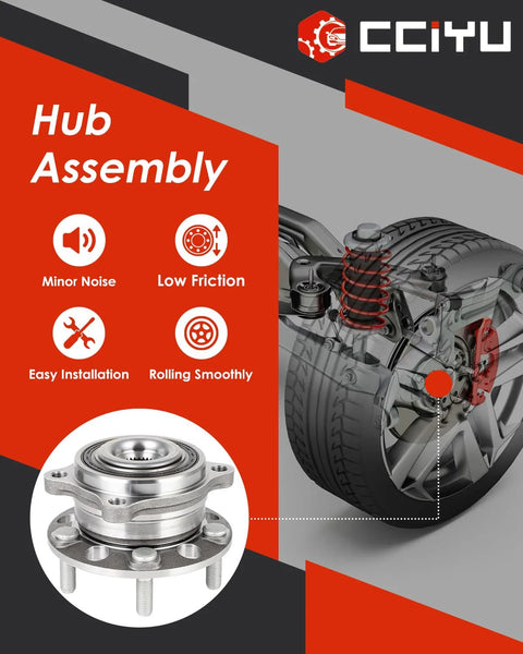 Beefed Up Wheel Hub Bearing Assembly Front Left And Right 5 Lug Non ABS 513409 BR930946 for Hyundai Santa Fe Kia Sorento