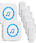 Wireless Door Chime Alarm System With Adjustable Volume And 500 Ft Indoor Range Includes 5 Magnetic Door Sensors And 2 Plug In Receivers