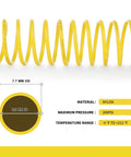 Heavy Duty Coiled Air Compressor Hose 1/4 Inch X 25 Foot Lightweight Nylon Design With Brass Fittings on display.