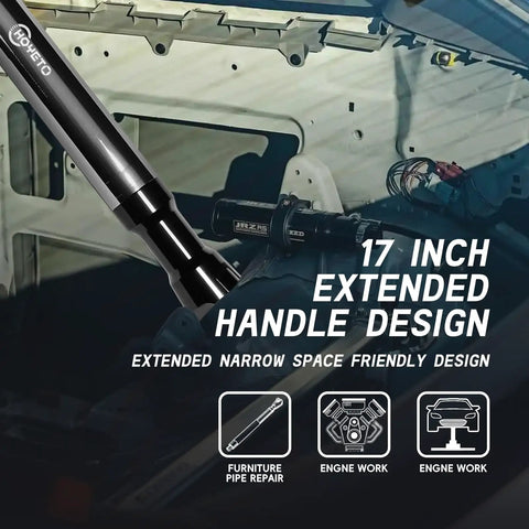 Half Inch Offset Extension Wrench With Impact Ratchet 120Nm 42T Precision Gear 430mm Long Works In Tight Spots engine bay