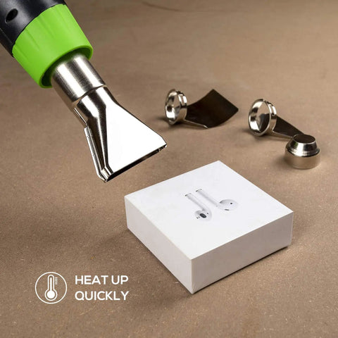 Heavy Duty 12 Point 5 Amp Heat Gun Kit With Dual Temperature Settings 300C And 500C Includes Four Nozzles Fast Heat