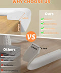 Thick As Nails L Shaped Baby Corner And Edge Guards 6.56 Feet Long Self Adhesive Pea Foam Bumper Strips comparison image showing dimensions.