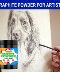 Drawing of a dog with Ultra Fine Graphite Powder 6.5 Micron, 1 Pound Dry Lubricant For Locks And Bearings, Perfect For Drawing