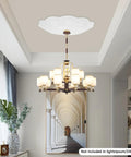 Heavy Duty White Metal Electric Hoist Lift System For Hanging Chandeliers With Cool 2-in-1 Switch, Durable 330 Lbs Load Capacity, elegant chandelier showcased in a modern setting.