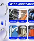 32.8Ft Metal Strap With 24 Stainless Steel Hose Clamps Kit For DIY Cut To Fit Adjustable Worm Gear Band Clamps Fits Pipe Duct Tube Fuel Line And More Today applications in various settings
