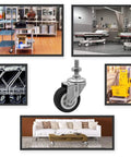 Heavy Duty Swivel Caster Wheels With Polyurethane Tread 2 Inch Diameter Non Marking Floor Safe Silent Rolling Action 3 8 Inch Threaded Stem 65 Pound Capacity Set Of 4 showcased with diverse applications in various environments.