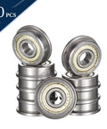 HiPicco F693ZZ miniature flanged ball bearings, chrome steel, double shielded, 3x8x4 mm, 10 pcs.
