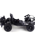 Side view of Sandman Go Kart 52cc Gas Powered With 32 MPH Top Speed 9.5 Inch Pneumatic Tires Black Finish Durable Mini Racer