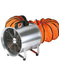 Powerful 8 Inch High Velocity Industrial Exhaust Fan With 1035 CFM And 230W Copper Motor Running At 3300 RPM 16.4 Ft PVC Duct Included