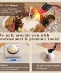 Pro Grade Double Boiler Wax Melter Pot For Candle Making Kit with heat gun, digital scale, and candle trimmer for DIY crafting.