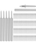 600 Piece Double Headed Skirting Nails 45 Gauge Galvanized Steel Rust Resistant Heavy Duty Fasteners For Baseboard And Trim laid out with driver sleeve.