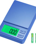 Blue Pocket Gram Scale 1000g To Point One Gram High Precision Digital Scale With LCD Display and Tare Function, 7 Units, with batteries