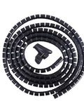 Flexible Spiral Cable Management Sleeve 2M Wire Tidy Tube For Home And Office Organization Durable Multicolor Wrap Black