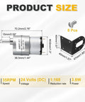 Diagram showing dimensions of 24V 35RPM Low-Noise Beefy Torque DC Gear Motor With D-Shaped Output Shaft For CNC applications.