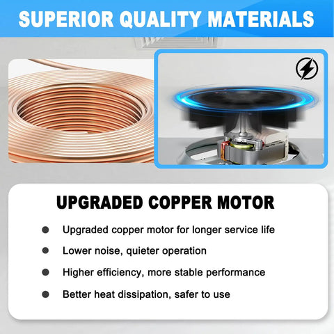 Upgrade Bath Fan Motor Assembly For 763RL B Series Replacement, upgraded copper motor, efficiency, and quieter operation