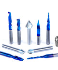 Quarter Inch Shank Carving Router Bit Set Ten in One with V Groove Bits Spiral End Mills Tapered Bits Includes ER11 Collet