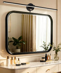32 Inch Picture Lights For Bathroom Vanity And Over Mirror Wall Lighting, Plug In Or Hardwired 18W 3000K Dimmable LED installed over mirror