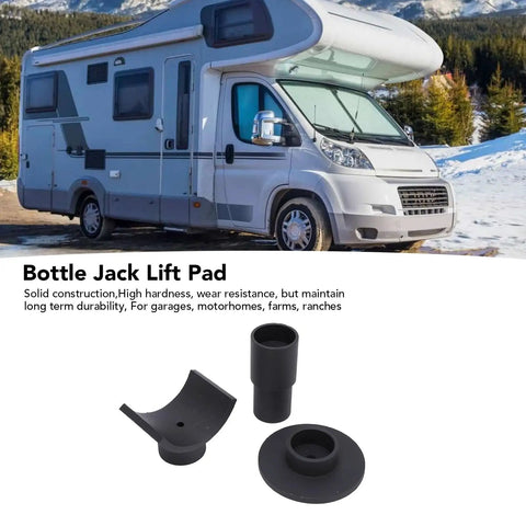 Beefed Up Bottle Jack Adapter Saddle 3 Inch Iron Lift Pad for One And A Half Inch Lifting Platforms Heavy Duty Build with camper
