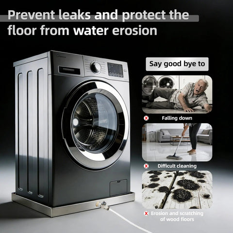 32 By 30 By 2.5 Inch Heavy Duty 304 Stainless Steel Washing Machine Pan With Drain Hole And Hose Adapter preventing leaks