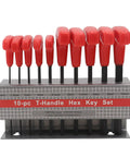 Heavy Duty T Handle Hex Wrench With Bracket Extra Long Inner Steel Allen Keys For Machine And Vehicle Repair Plus Enhanced Torque Reach Tool Kit Legit Pick For Mechanics Who Want Real Grip When Chasing Tough Spots And Daily Grind. 10-pc metric set on holder
