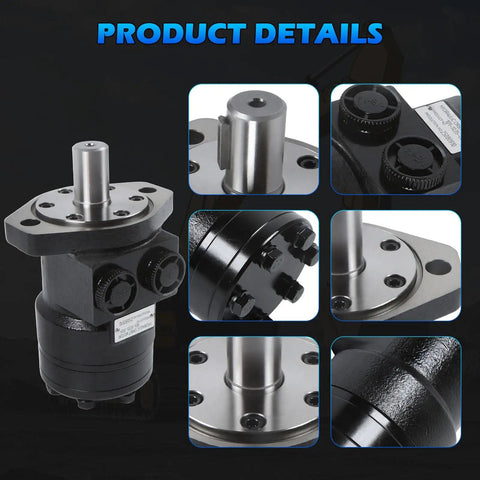 Heavy Duty Hydraulic Motor For Char-Lynn Eaton H Series Replacement 101-1035-009 with close-up of components and connectors