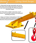 Heavy Duty Forklift Jib Boom Crane With Four Ton Capacity Telescopic Steel Boom For Warehouse Rigging lifting hook design and detail.