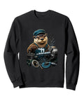 Cool Machinist Men Gifts Sweatshirt Featuring CNC Tools Vise Gauge Square Edge Set Design For Smooth Comfort, Classic black crewneck with detailed graphic.