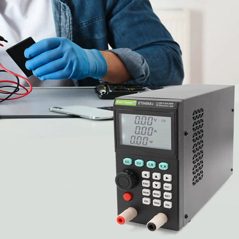 Hardcore Programmable DC Load Tester For Power Labs And DIY Builds, 200W 0-20A 0-120V Battery Tester With All Round 4 Core Modes And 5 Advanced Tests, Delivers Ultra Fine 1mV and 1mA Readings For Precise Power Supply Checks. Bench DC electronic load with display