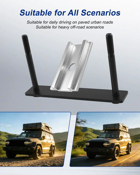 Rooftop Tent Mounting Hardware Kit With Aluminum Brackets And T Sliders Eight Universal Sliders For Quick Rail System Fit Hassle Free Easy Install For Most Tents Hard Shell Or Folding, aluminum mount plate and T-sliders