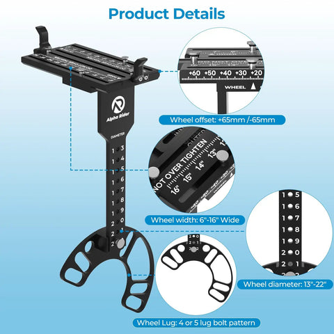 Premium Wheel Offset Fitment Tool For 13 To 22 Inch Rims With 4 And 5 Lug Patterns Dial In Your Dream Stance And Lock Down Perfect Fender Clearance Without Any Rubbing