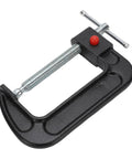 Heavy Duty 4 Inch C Clamp Made From High Carbon Steel With Sliding T Handle For Woodworking Welding And Auto Repair Jobs, side view.