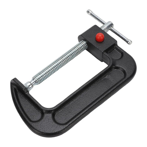 Heavy Duty 4 Inch C Clamp Made From High Carbon Steel With Sliding T Handle For Woodworking Welding And Auto Repair Jobs, side view.