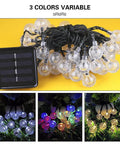 Solar Powered String Lights With 200 LEDs, 72 ft Long, 8 Modes, Waterproof Crystal Globe Balls for Outdoor Decor
