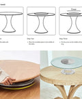 Installation steps and usage of Heavy Duty Lazy Susan Turntable for kitchen and dining tables, 360° rotating aluminum swivel plate.