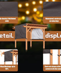 Detail display of Backyard Friendly Universal Pergola Replacement Canopy For Outdoor Patio And Porch, Waterproof Shade Top Cover