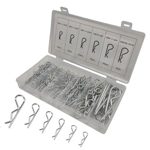Cotter Pins 150 Piece Assortment Kit Spring Clips Retainer Pins For Hitches Machinery Tractors Farm Equipment Engines Trucks Cars And Garden Easy Locking No Slip Quick Install And Safe Disassembly Must Have For Any Quick Fix. spring steel assortment in case