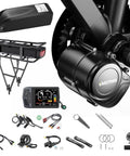 48V 500W, 750W And 1000W Mid Drive Ebike Motor Kit With Torque Sensor For BB 68 73mm, components including motor, display, battery