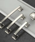 10 Pack 5 Inch 128mm Brushed Satin Nickel Cabinet Handles on display