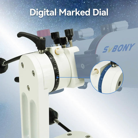 Digital marked dial on Alt-Azimuth Telescope Mount With Adjustable Angle, Lightweight 2.34kg CNC Hollow Design, 10kg Load