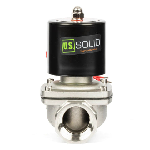 Solid Stainless Steel Solenoid Valve 1-1/4 Inch 24V DC Normally Closed Built To Last With Viton Seal for industrial fluid control